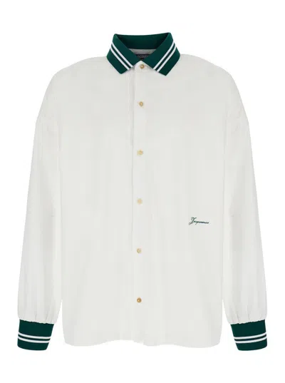 ★JACQUEMUS★ La Chemise Baseball Shirt White 255SH113145410 Jacquemus La Chemise Baseball ML Shirt | White | FARFETCH