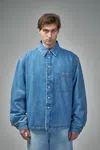 Jacquemus The Boulanger Puffed Denim Overshirt In Blue