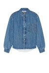 Jacquemus La Chemise Boulanger Shirt Jacket In Blue & Tabac