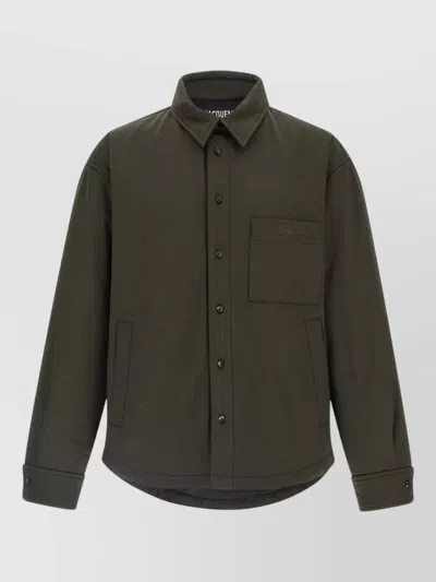 Jacquemus La Chemise Boulanger Long Sleeve Overshirt In Green
