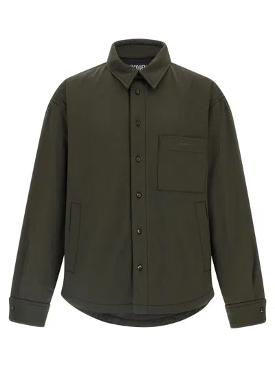 Jacquemus La Chemise Boulanger Long Sleeve Overshirt In Green