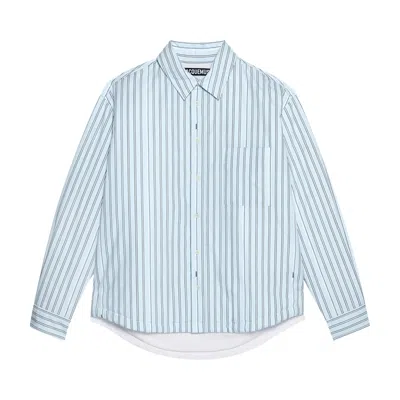 Pre-owned Jacquemus La Chemise Boulanger 'print Blue Stripe' | Men's Size 52