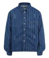 Jacquemus La Chemise Boulanger Blue Stripe Cotton Shirt In Blue