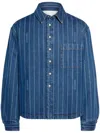 Jacquemus La Chemise Boulanger Blue Stripe Cotton Shirt In Blue