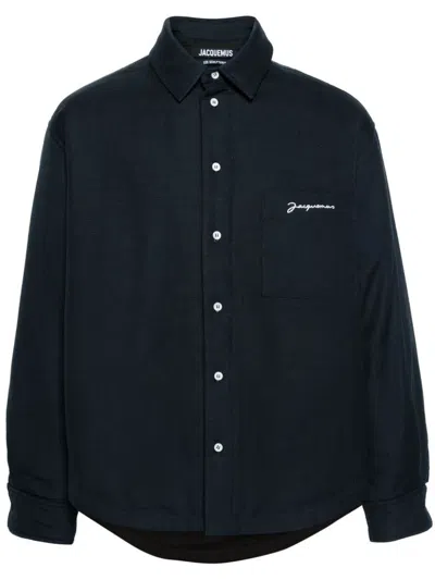 Jacquemus Boulanger Puffer Shirt Jacket In Blue