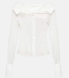 Jacquemus La Chemise Brezza Off-shoulder Shirt In White
