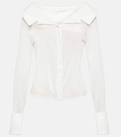 Jacquemus La Chemise Brezza露肩衬衫 In White