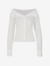 Jacquemus La Chemise Brezza Off-shoulder Shirt In White