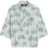 Jacquemus La Chemise Canevas Button-up Shirt In Print Palmtrees Drawing W