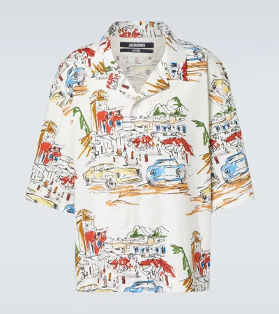 Jacquemus La Chemise Simon Printed Cotton Shirt In Print Capri Car