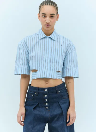 Jacquemus La Chemise Courte Bari Shirt In Blue