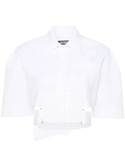 Jacquemus La Chemise Courte Bari Shirt In White