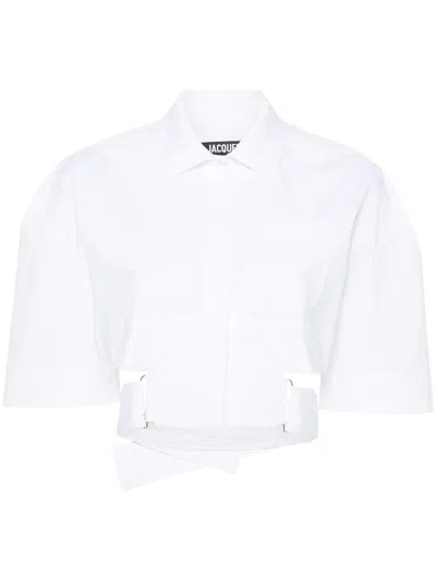 Jacquemus La Chemise Courte Bari Shirt In White