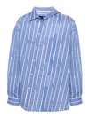 Jacquemus Cuadro Asymmetrical Striped Shirt In Blue