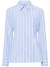 Jacquemus Striped Shirt With Cut-out In Blue