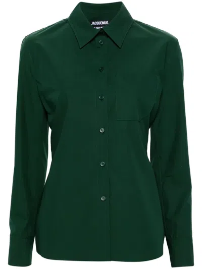 Jacquemus La Chemise De Costume Shirt In Vert Foncé