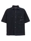 Jacquemus 'de Nîmes' Blue Shirt With Embroidered Logo On The Front