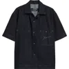 Jacquemus 'de Nîmes' Blue Shirt With Embroidered Logo On The Front In Dark Navy