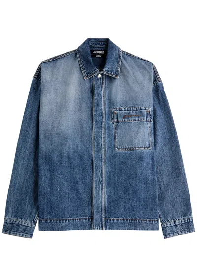 Jacquemus Blue Embroidered Logo Shirt