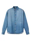 Jacquemus La Chemise De-nimes Simon With Embroidered Logo Clothing In Blue
