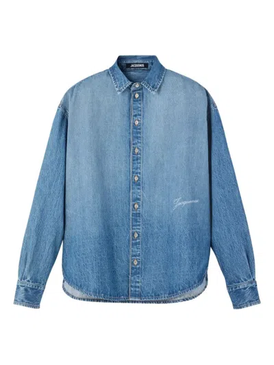 JACQUEMUS LA CHEMISE DE-NIMES SIMON WITH EMBROIDERED LOGO