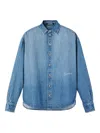 Jacquemus La Chemise De-nimes Simon With Embroidered Logo Clothing In Black