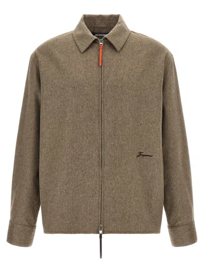 Jacquemus Shirt The Chemise Flash In Brown