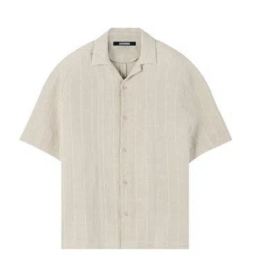 Pre-owned Jacquemus La Chemise Fonccio 'rib Knit Light Beige' | Tan | Men's Size 50 In Brown