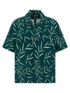 Jacquemus Leaf Print Short Sleeve Shirt With Pocket In Green