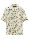 Jacquemus Cotton Poplin Shirt With Foliage Print And Embroidered Logo In Neutral