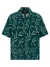 Jacquemus Leaf Print Short Sleeve Shirt With Pocket In Green