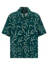 Jacquemus Leaf Print Short Sleeve Shirt With Pocket In Green