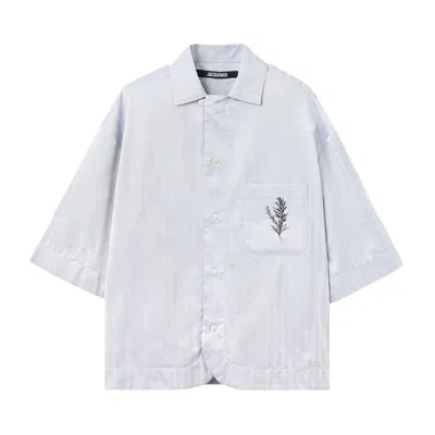 Pre-owned Jacquemus La Chemise Gardian 'rosemary Light Blue/black' | Men's Size 50