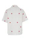 Jacquemus 'la Chemise Jean' White Shirt With Cuban Collar And All-over Logo Motif