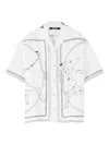 Jacquemus Dog Embroidered Collar Graphic Print Shirt In White