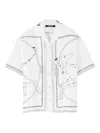 Jacquemus Dog Embroidered Collar Graphic Print Shirt In White