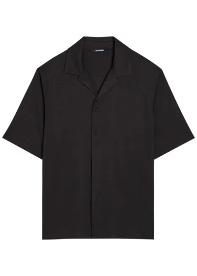 Jacquemus La Chemise Jean Atelier Woven Shirt In Black