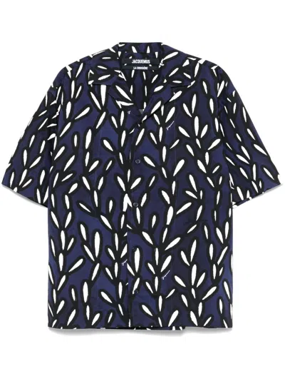 Jacquemus Man Shirt Navy Size 42 Cotton In Blue