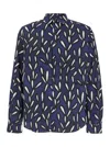 Jacquemus 'la Chemise Jean' Blue Shirt With Spread Collar And All-over Logo Motif