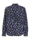 Jacquemus 'la Chemise Jean' Blue Shirt With Spread Collar And All-over Logo Motif In Blue