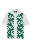 Jacquemus La Chemise Shirt In Print Painted Palmtrees W