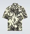 Jacquemus 'la Chemise Jean' Multicolor Bowling Shirt With Palm Print In Prt Foliage Black/yellow