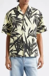 Jacquemus 'la Chemise Jean' Multicolor Bowling Shirt With Palm Print