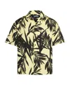 Jacquemus 'la Chemise Jean' Multicolor Bowling Shirt With Palm Print In Black