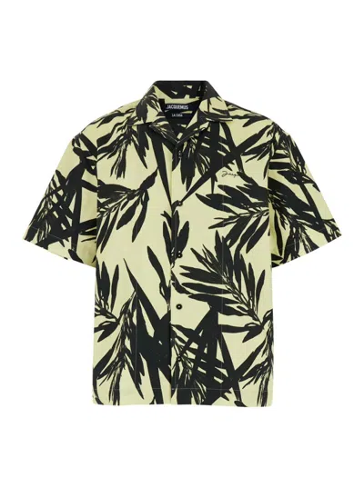 Jacquemus 'la Chemise Jean' Multicolor Bowling Shirt With Palm Print