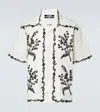 Jacquemus La Chemise Jean Printed Cotton Bowling Shirt In White