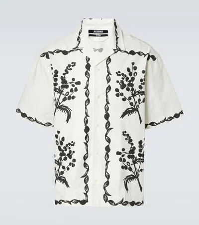 Jacquemus La Chemise Jean Printed Cotton Bowling Shirt In Multi