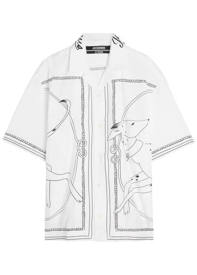 JACQUEMUS JACQUEMUS LA CHEMISE JEAN PRINTED COTTON SHIRT