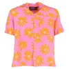 Jacquemus La Chemise Jean Printed Shirt In Pink Viscose In Pink