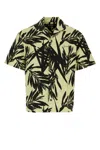 Jacquemus 'la Chemise Jean' Multicolor Bowling Shirt With Palm Print In Prtfoliageblackyellow